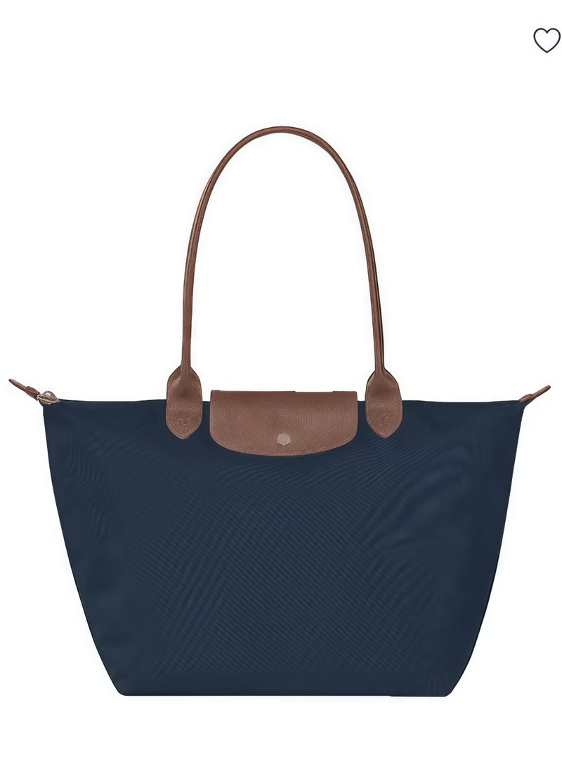 لونغ لونشامب لو بلياج حقيبة نسائية أنيقة متعددة الاستخدامات باللون الأزرق الكلاسيكي الكبير - Image 3